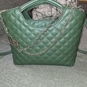 Guess Miriam Shopper double bag in Forest Green